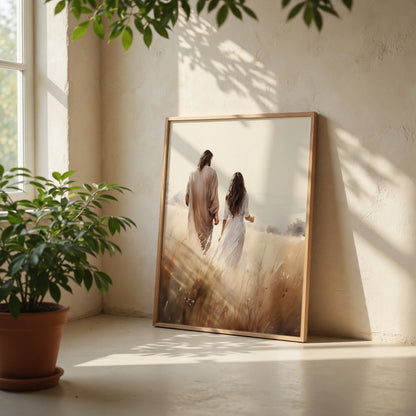 Jesus Caminhando com uma Mulher em ambiente decorado 7