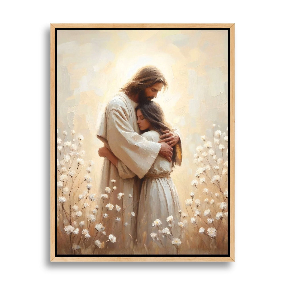 Jesus Abraçando uma Mulher IV - Quadro em Tela