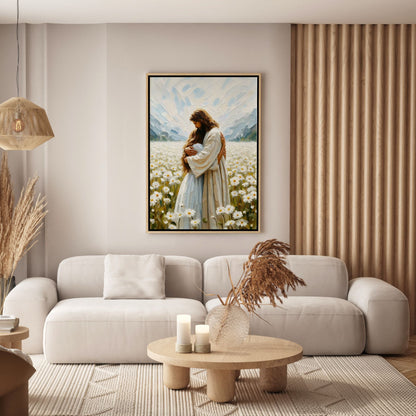 Jesus Abraçando uma Mulher - Quadro em Tela