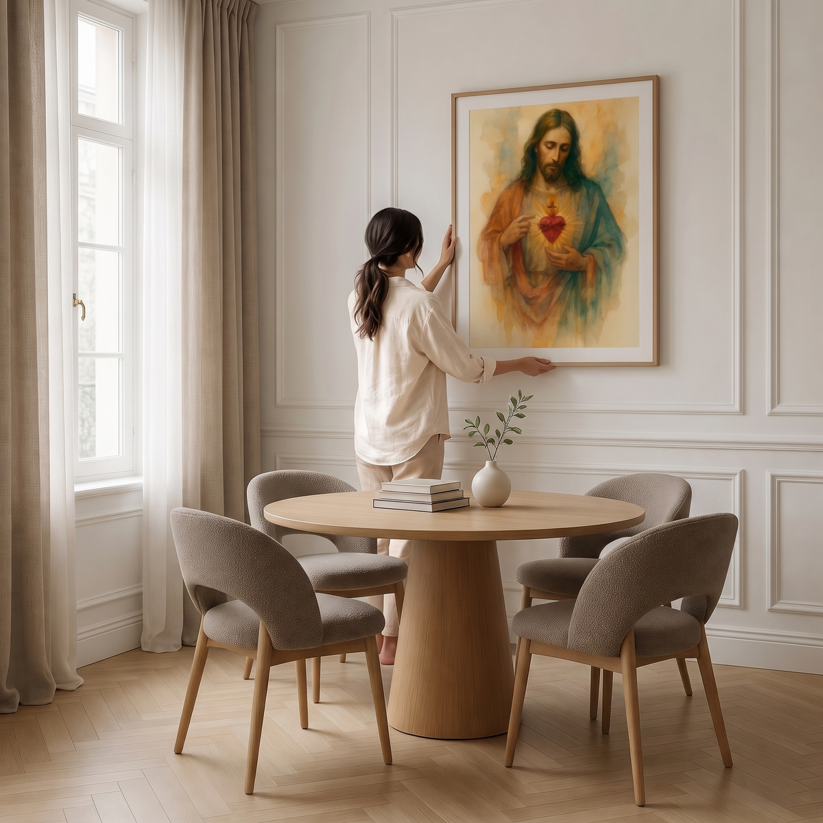 Sagrado Coração de Jesus II - Quadro em Tela na parede