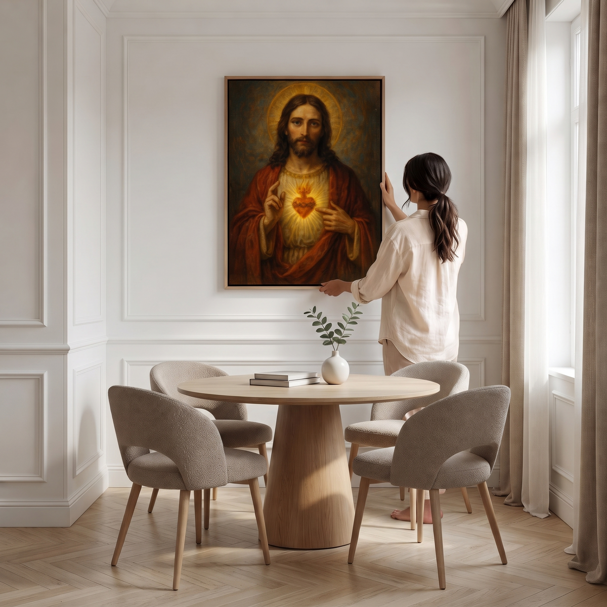 Sagrado Coração de Jesus I - Quadro em Tela na parede