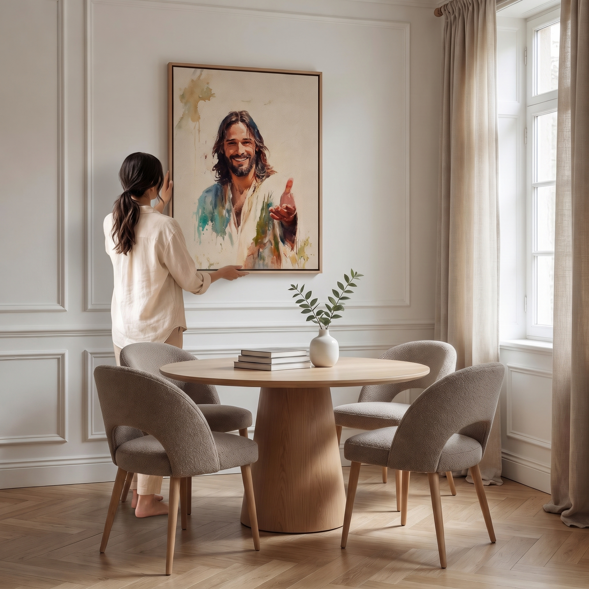 A Mão de Cristo - Quadro em Tela na parede