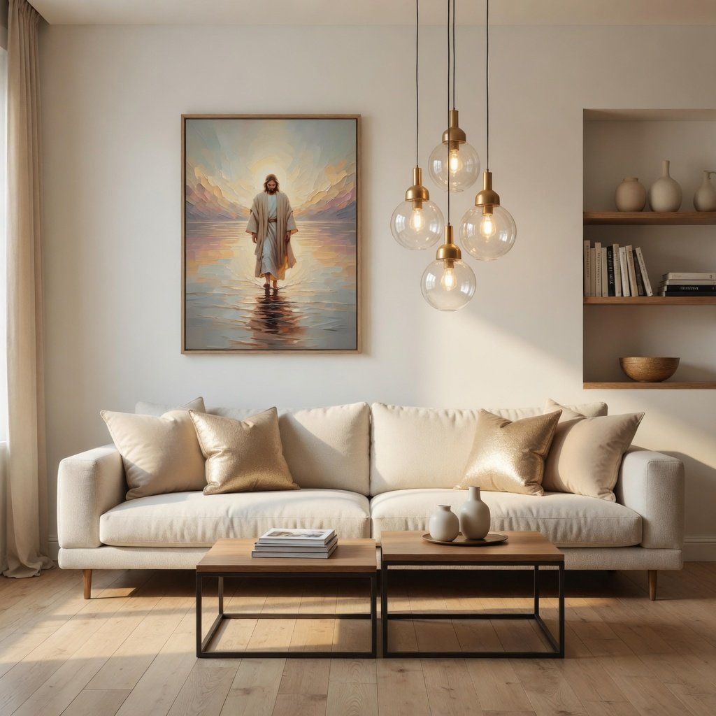 Jesus Andando sobre as Águas III em ambiente decorado 6