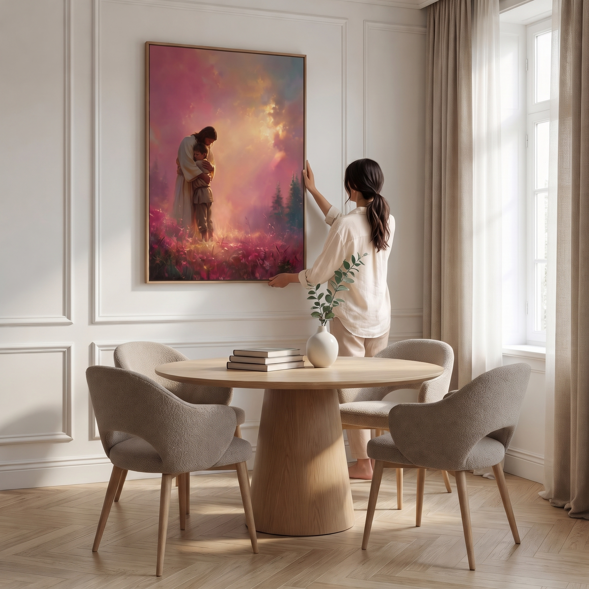 Jesus Te Abraça - Quadro em Tela na parede