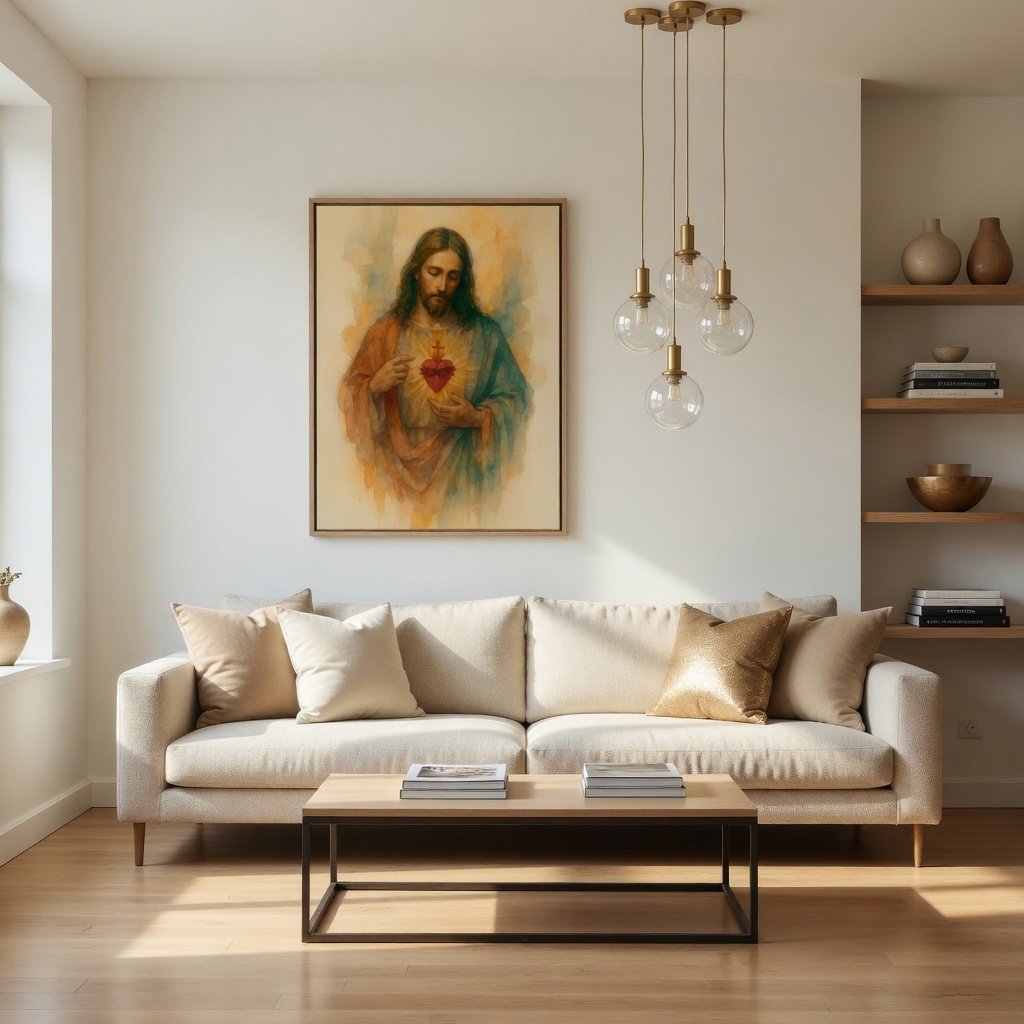 Sagrado Coração de Jesus II em ambiente decorado 6