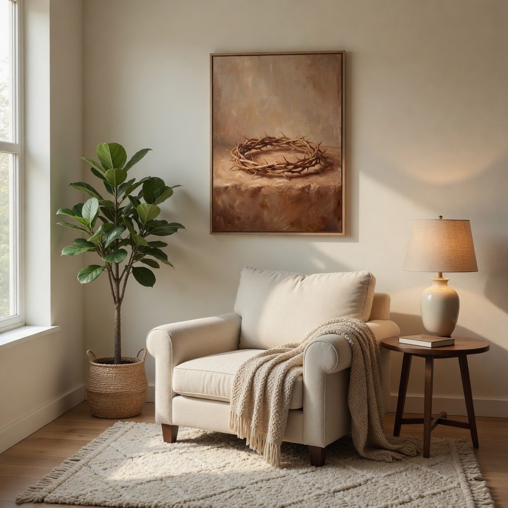 Coroa de Espinhos em ambiente decorado 8