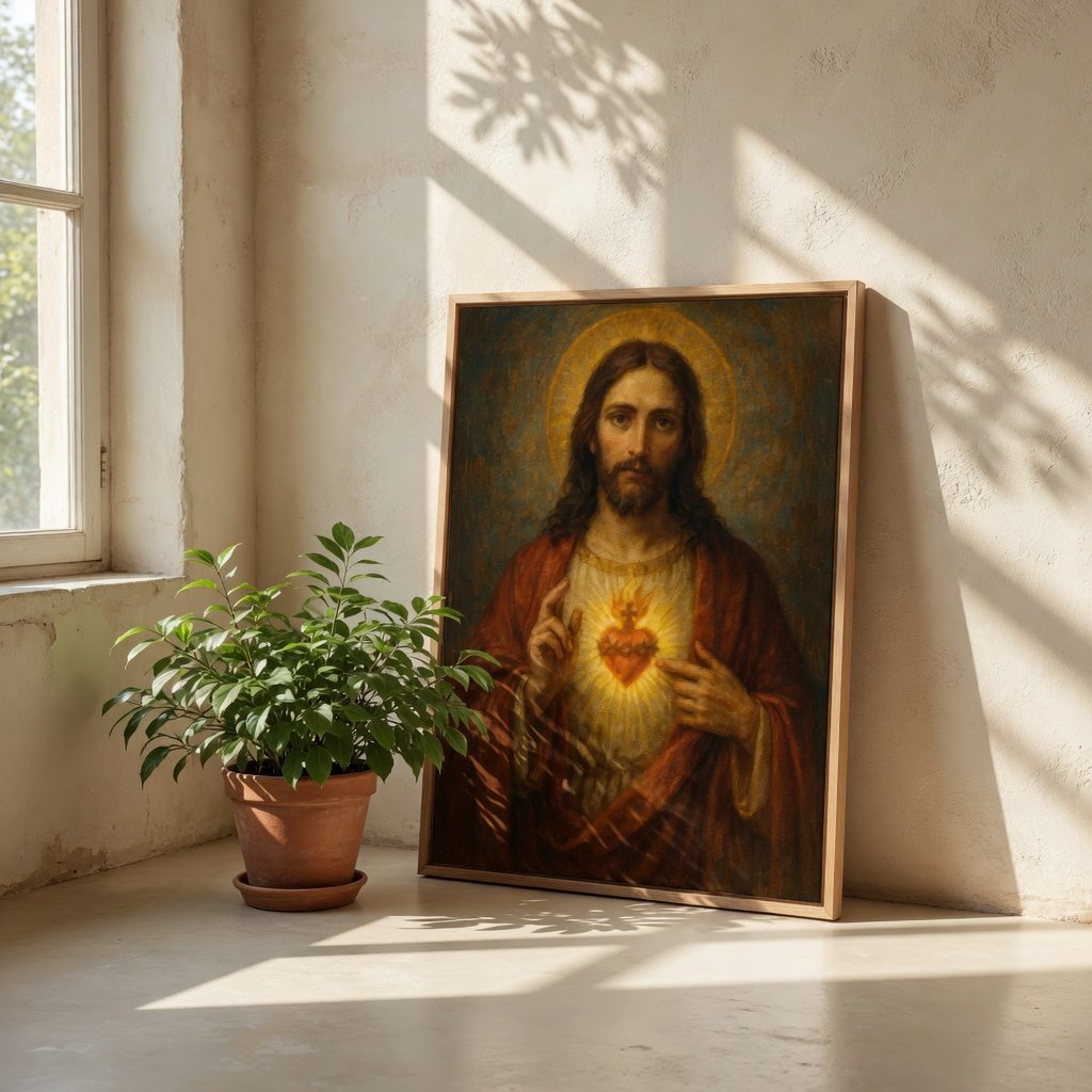 Sagrado Coração de Jesus I em ambiente decorado 7