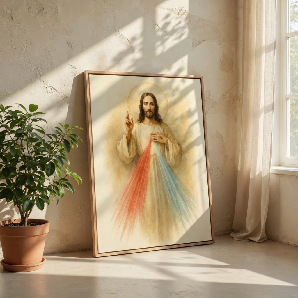 Divina Misericórdia de Cristo em ambiente decorado 7