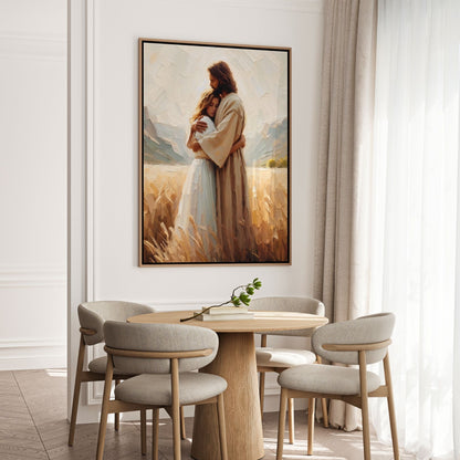 Jesus Abraçando uma Mulher II - Quadro em Tela