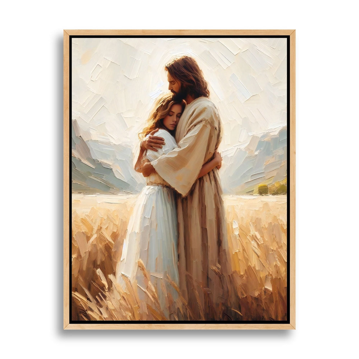 Jesus Abraçando uma Mulher II - Quadro em Tela