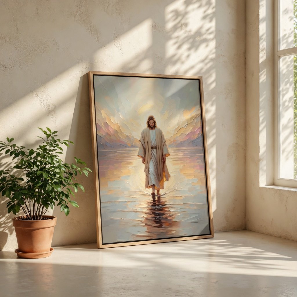 Jesus Andando sobre as Águas III em ambiente decorado 7