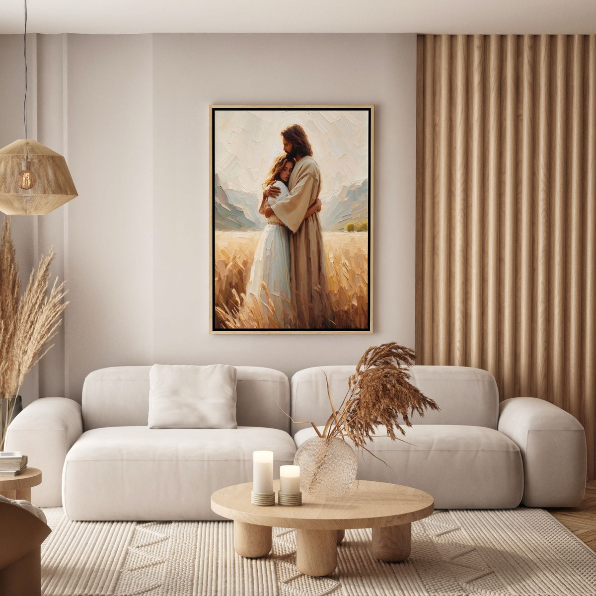 Jesus Abraçando uma Mulher II - Quadro em Tela