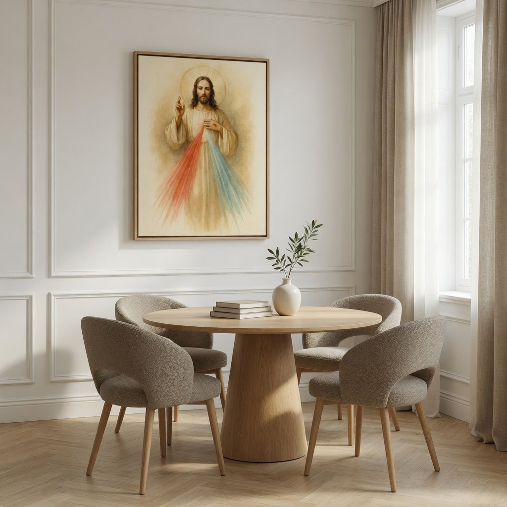 Divina Misericórdia de Cristo em ambiente decorado 5