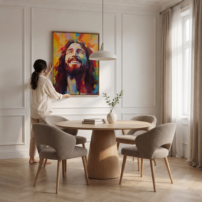 Jesus Sorrindo - Quadro em Tela na parede