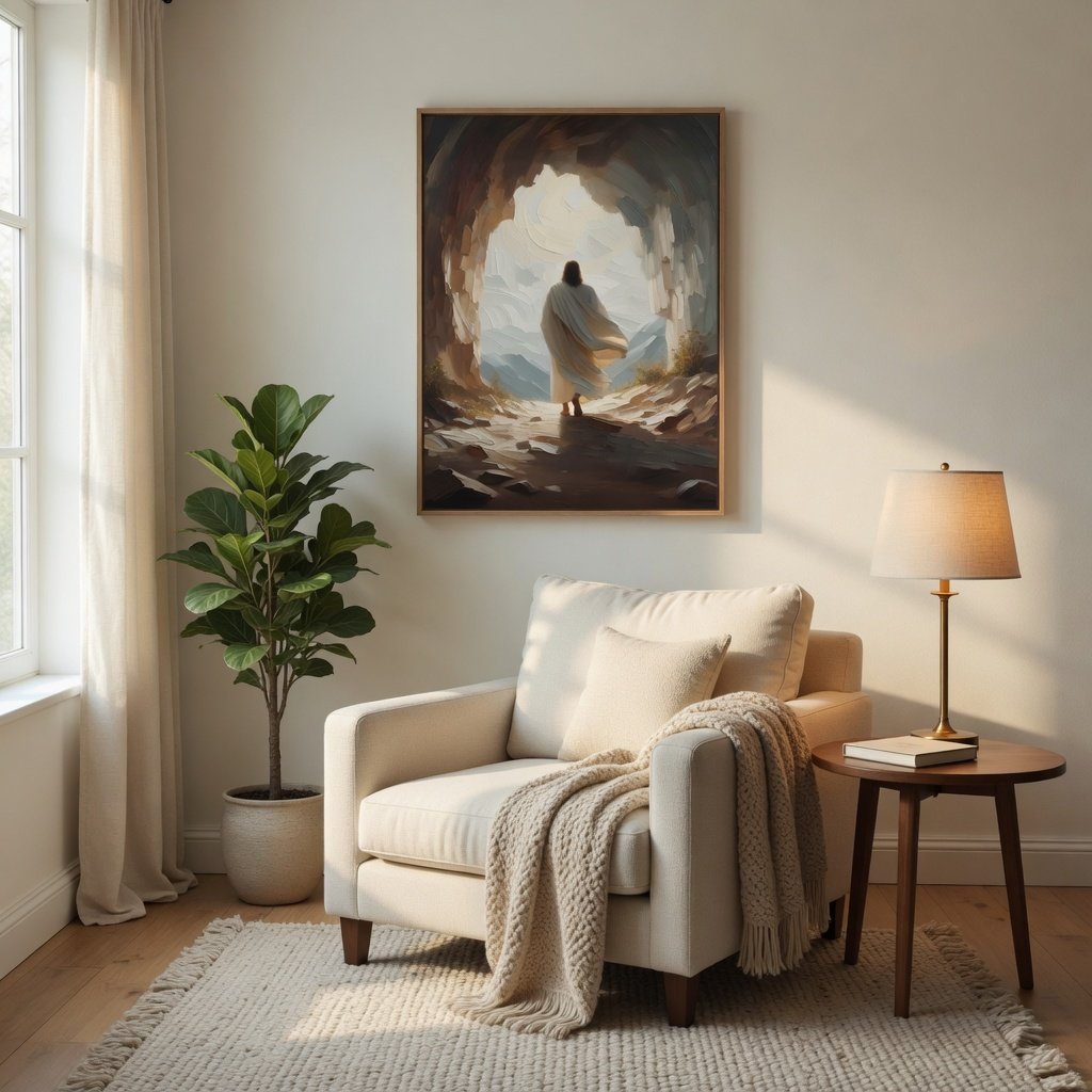 Ressurreição de Jesus em ambiente decorado 8