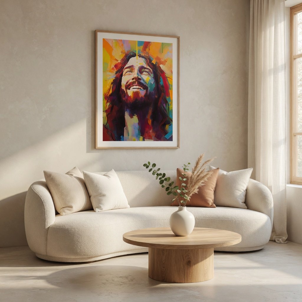 Jesus Sorrindo em ambiente decorado 1