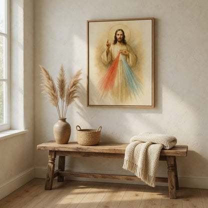 Divina Misericórdia de Cristo em ambiente decorado 4