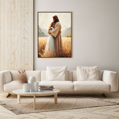 Jesus Abraçando uma Mulher II - Quadro em Tela