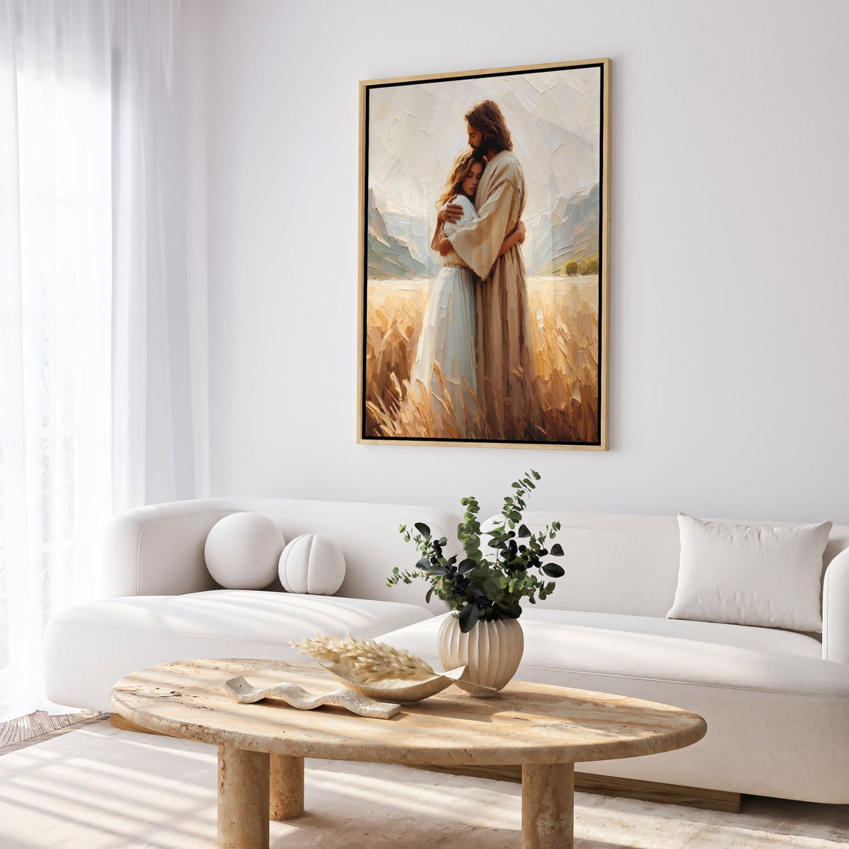 Jesus Abraçando uma Mulher II - Quadro em Tela