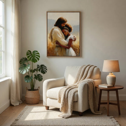 Jesus Abraçando uma Mulher III em ambiente decorado 8
