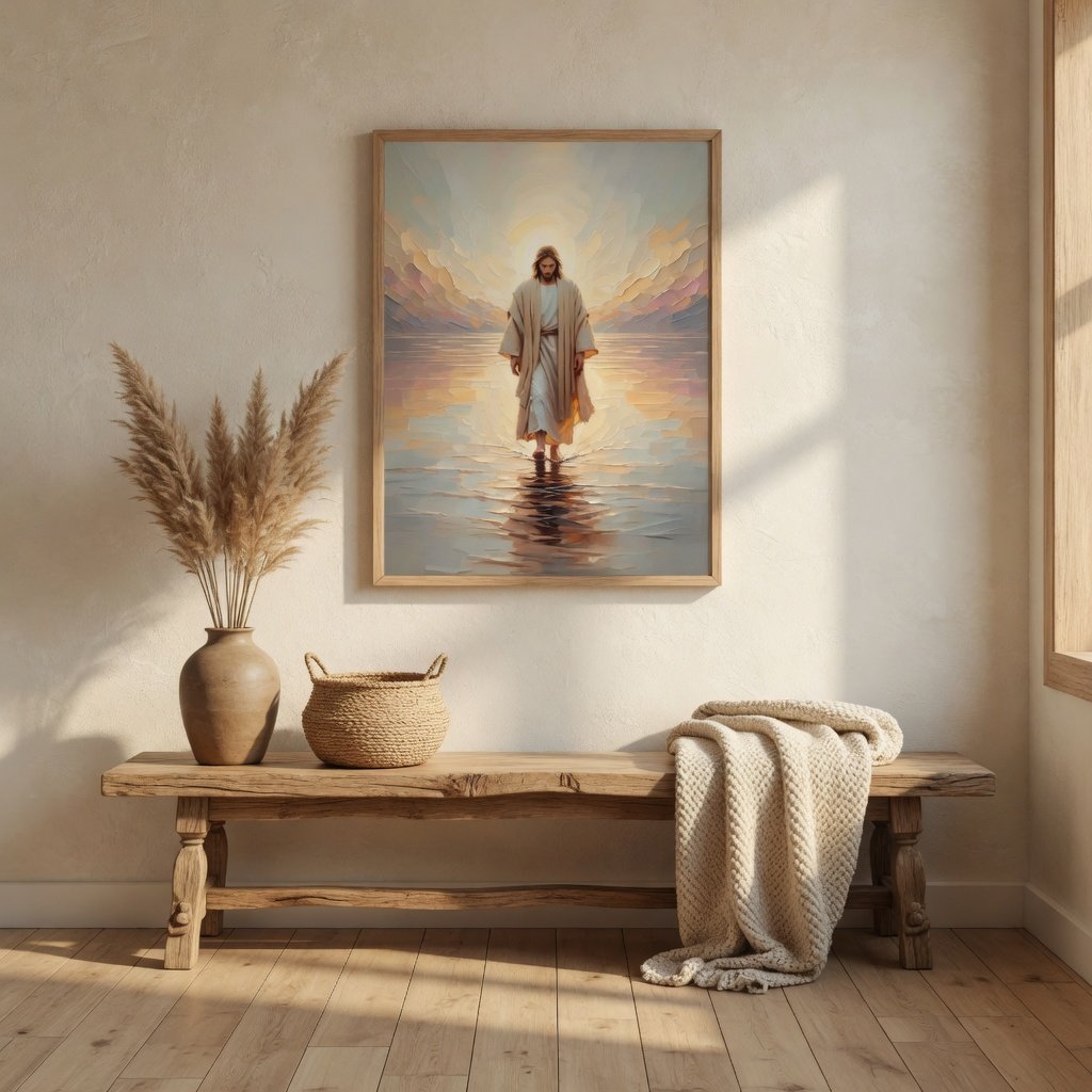 Jesus Andando sobre as Águas III em ambiente decorado 4