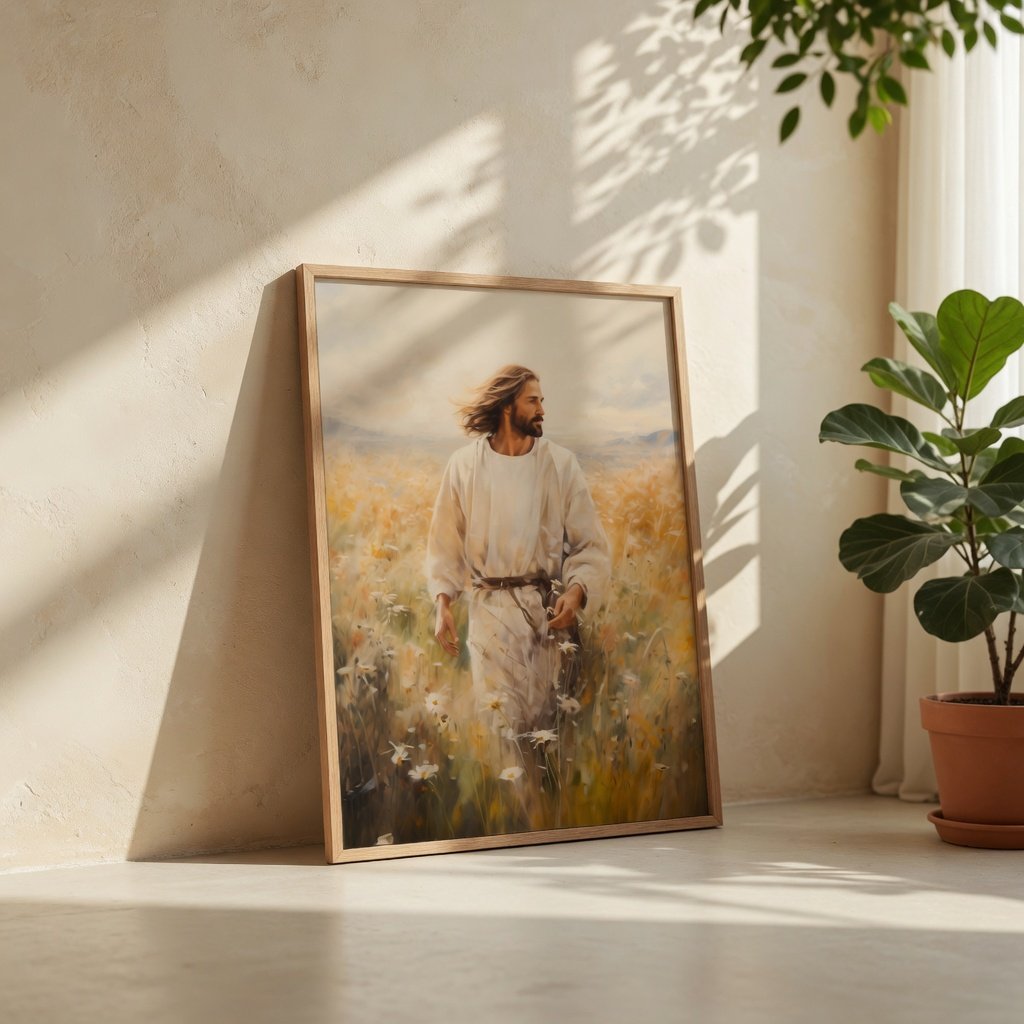 Jesus Caminhando no Campo em ambiente decorado 7