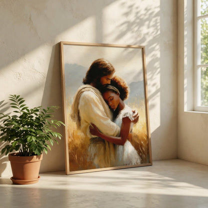 Jesus Abraçando uma Mulher III em ambiente decorado 7