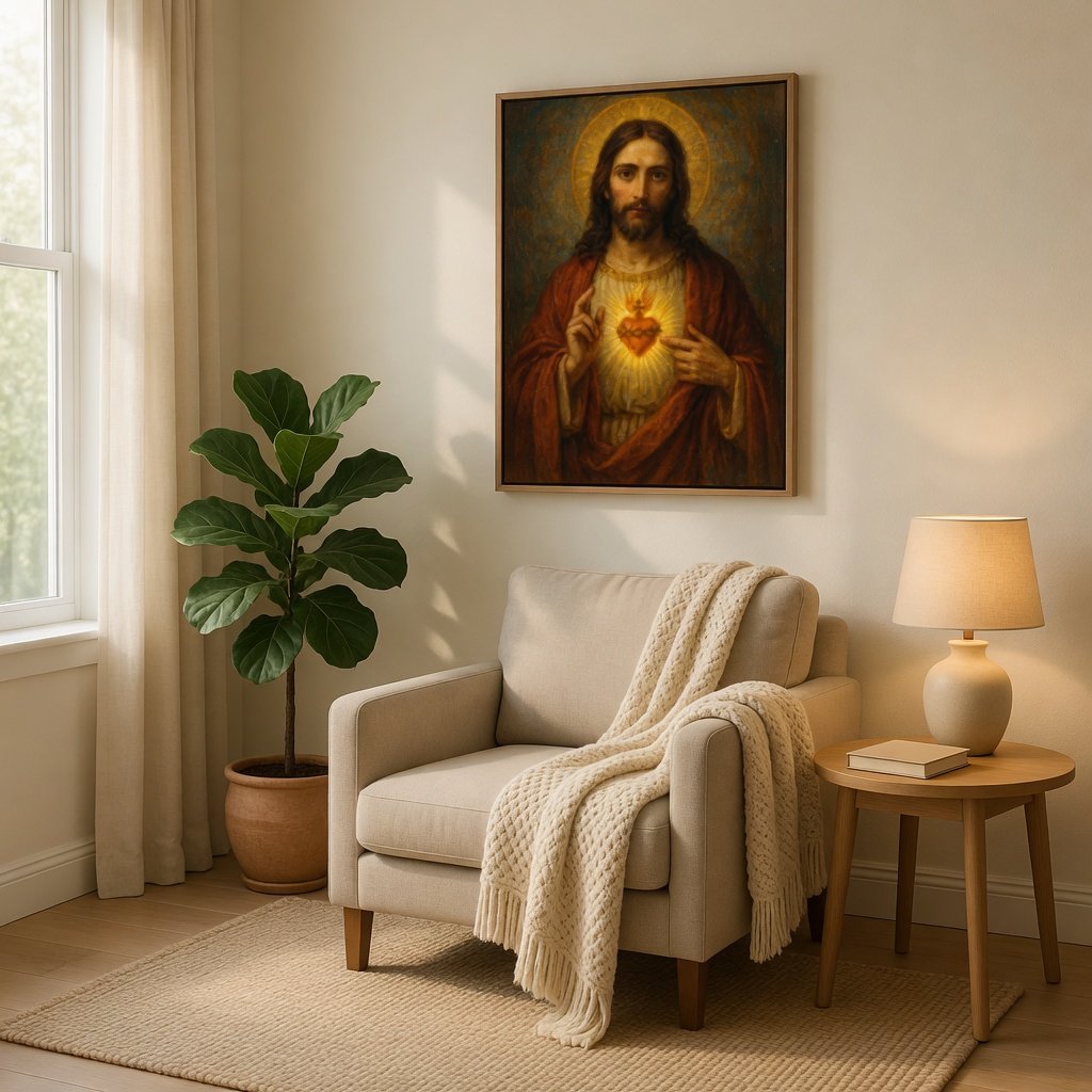 Sagrado Coração de Jesus I em ambiente decorado 8
