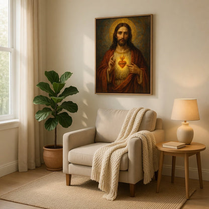 Sagrado Coração de Jesus I em ambiente decorado 8