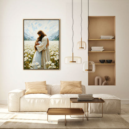Jesus Abraçando uma Mulher - Quadro em Tela