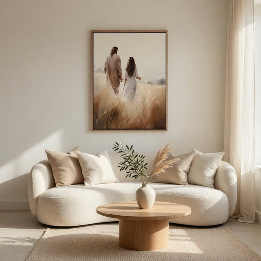 Jesus Caminhando com uma Mulher em ambiente decorado 1
