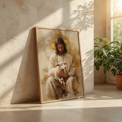 Jesus e o Cordeiro em ambiente decorado 7