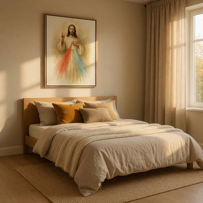 Divina Misericórdia de Cristo em ambiente decorado 2