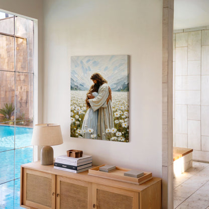 Jesus Abraçando uma Mulher - Quadro em Tela